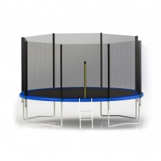 ALEKO TRP12 12 Foot Trampoline With Safety Net and Ladder, Black and Blue   563478210